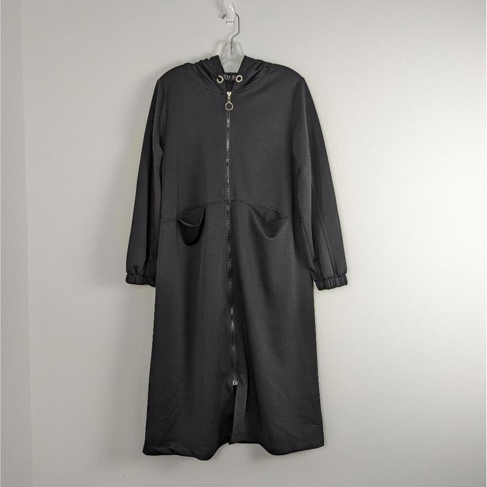 Refka Casual Women's Longline Hooded Jacket with Pockets Size EU XL